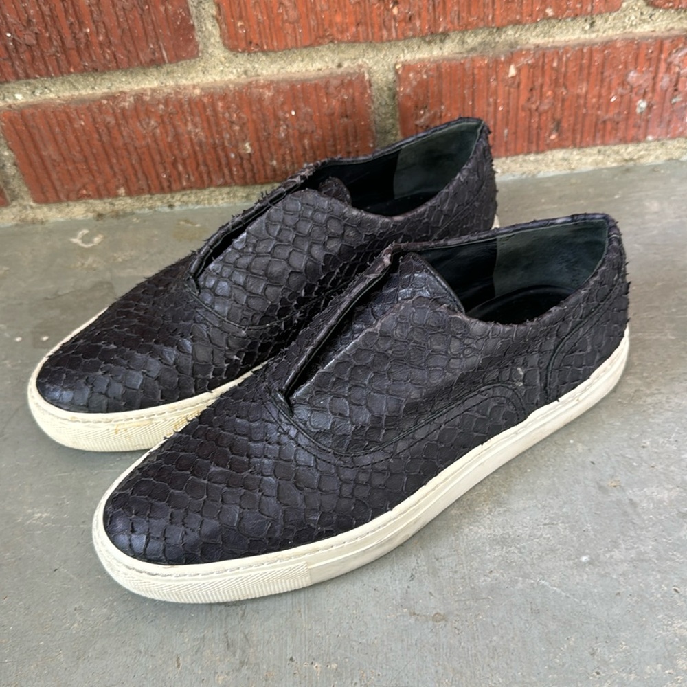 Vince Slip Ons Snakeskin Embossed